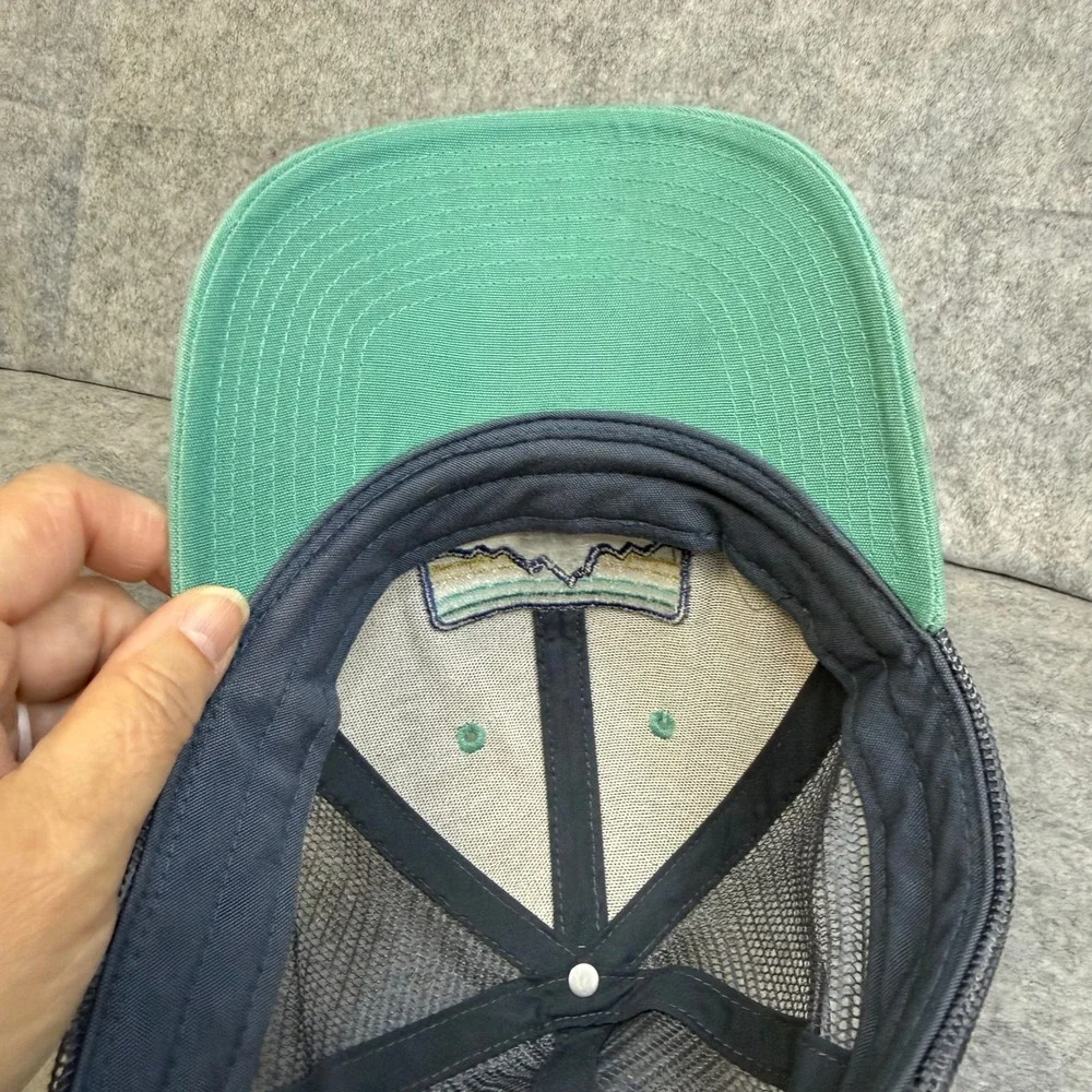 Patagonia‎ Fitz Roy Seafoam Green Charcoal Grey Mesh Snapback Trucker Hat Cap